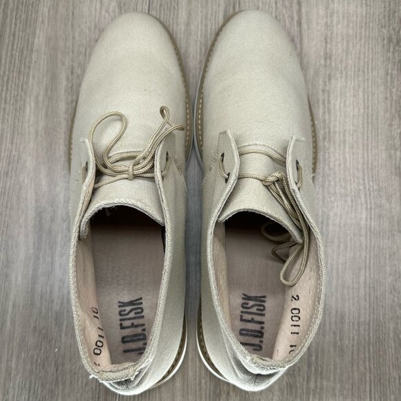 J.D. Fisk Boots Mens Size 10 Henri Desert Lace-Up Ankle Canvas Beige - Picture 6 of 12